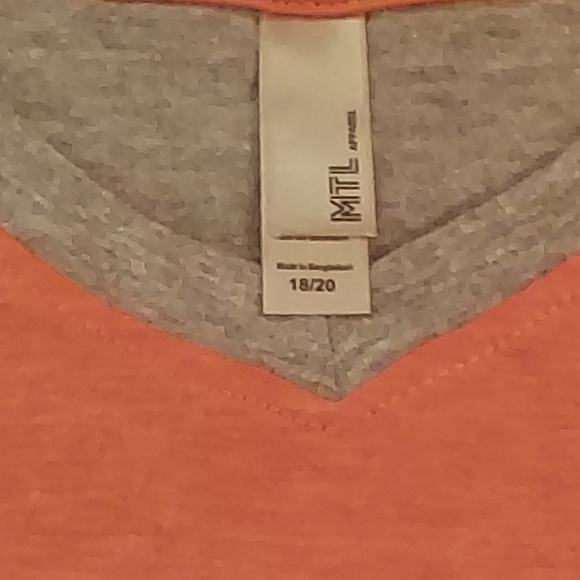 MT Coral and Heather Gray Short Sleeve Tee - Picture 3 of 3